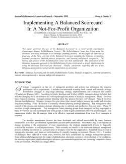 Implementing A Balanced Scorecard In A Not-For