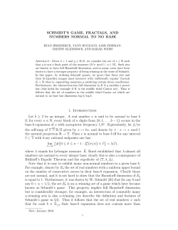 SCHMIDT`S GAME, FRACTALS, AND NUMBERS