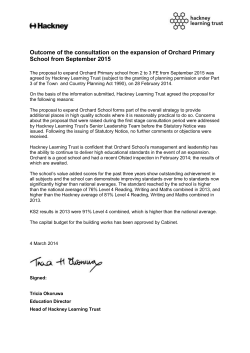 Outcome of the consultation on the expansion of Orchard Primary