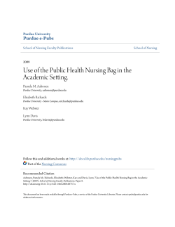 Use of the Public Health Nursing Bag in the - Purdue e-Pubs