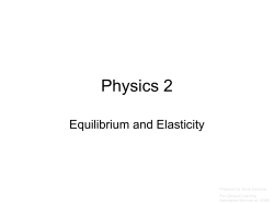 Physics 2 Equilibrium and Elasticity