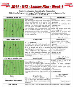 Topic: Passing and Receiving for Possession 3v3 5 Goal Game: In a