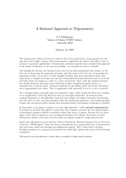 A Rational Approach to Trigonometry