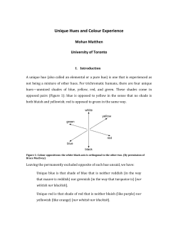 Unique hues - Mohan Matthen