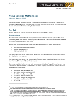 Appendix A: Venue Selection Methodology