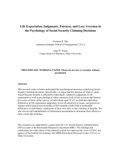 Life Expectation Judgments, Fairness, and Loss Aversion