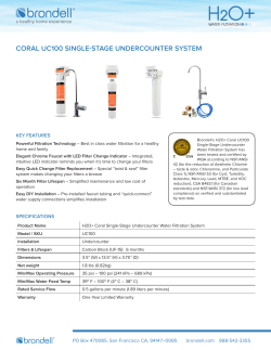 coral uc100 single-stage undercounter system