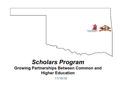 Scholars Program - Oklahoma State Regents for Higher Education