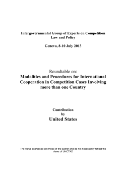 Modalities and Procedures for International Cooperation