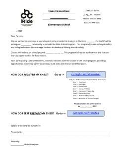 Further Information on Cycling BC`s online iRide waiver and