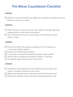 Pre-Move Countdown Checklist