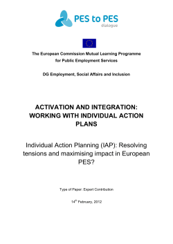 Activation and integration: Working with individual action plans