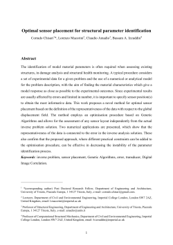 Optimal sensor placement for structural parameter
