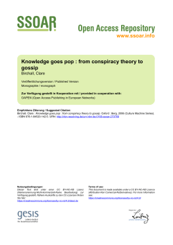 www.ssoar.info Knowledge goes pop : from conspiracy theory to