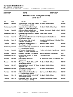 2017 DMS Volleyball Schedule