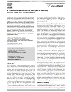 A common framework for perceptual learning