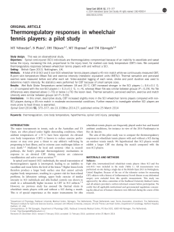 Thermoregulatory responses in wheelchair tennis players