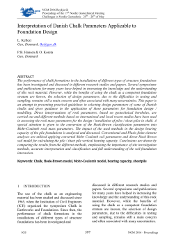 Interpretation of Danish Chalk Parameters Applicable to Foundation