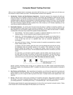 Appendix D: Overview of Computer-Based Testing