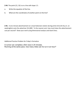 a. Write the equation of the line. b. What are the coordinates of