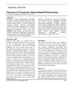 Outcome of Traumatic Subarachnoid Hemorrhage