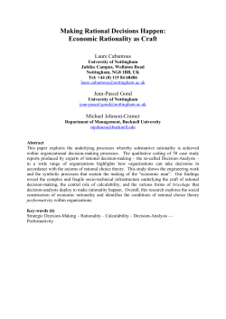 Making Rational Decisions Happen: Economic Rationality as Craft