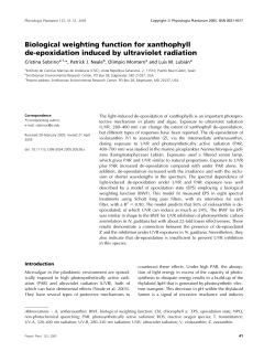 Biological weighting function for xanthophyll de