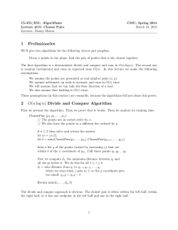 1 Preliminaries 2 O(nlog n) Divide and Conquer Algorithm