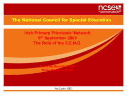 The National Council for Special Education Functions of the