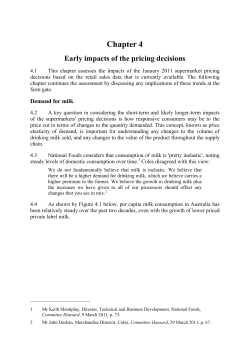 The impacts of supermarket price decisions on the dairy industry