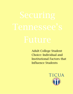 Adult College Student Choice: Individual and Institutional