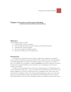 Exception and Exception Handling