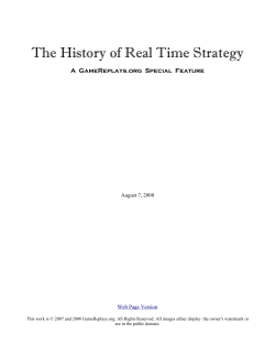 The History of Real Time Strategy