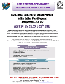 2018 Miss Indian World Application NOW
