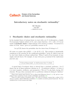 Introductory notes on stochastic rationality 1 Stochastic choice and