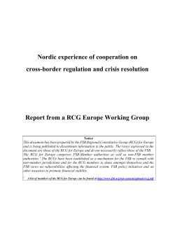 RCG Europe - Nordic experience of cooperation