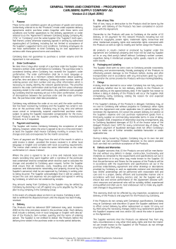 CSC General Terms Conditions for Procurement