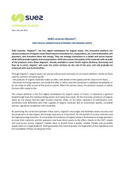 Comuniqu&eacute; de presse