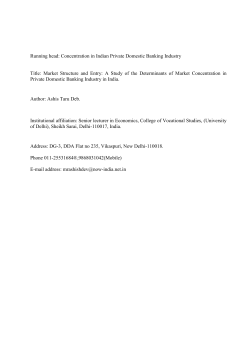 Entry, Market Structure and Concentration: An exploratory