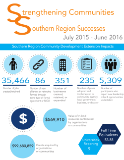 SStrengthening Communities outhern Region Successes