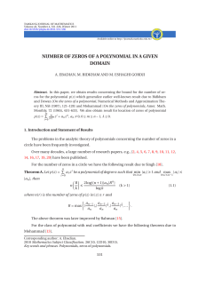 number of zeros of a polynomial in a given domain