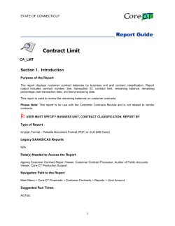 Contract Limit Report - Core-CT
