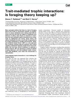 Trait-mediated trophic interactions: is foraging theory keeping up?