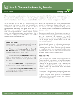 How To Choose A Conferencing Provider