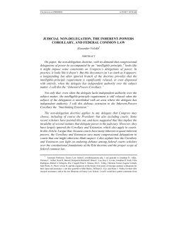 judicial non-delegation, the inherent-powers corollary