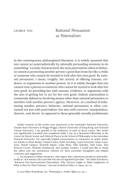 Rational Persuasion as Paternalism