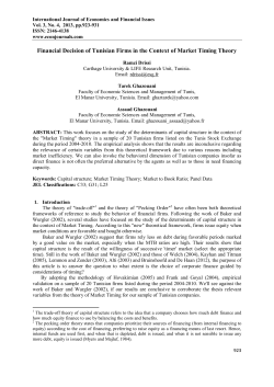 Financial Decision of Tunisian Firms in the Context of Market Timing