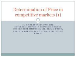 Determination of Price in competitive markets (1)