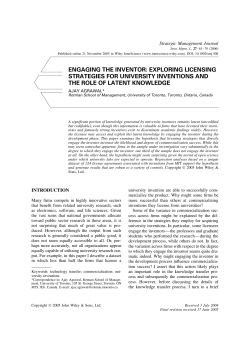 engaging the inventor: exploring licensing strategies for university