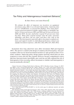 Tax Policy and Heterogeneous Investment Behavior